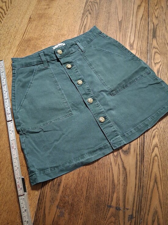 Altar'd State Dresses & Skirts - L'AGENCE WOMENS SKIRT DENIM 25 GREEN NEW MINI GOLD BUTTONS JEAN DORA CLOVER NEW